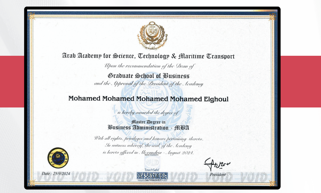 Master Degree in Business Administration (MBA)